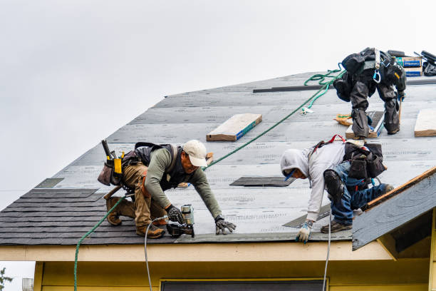 Professional Gutter Installation technician working in Mount Morris, IL